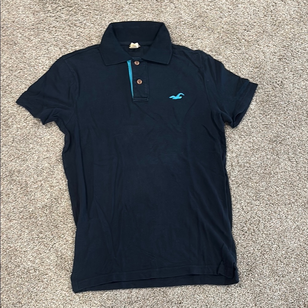 Hollister Dark Blue Polo with Teal Accent